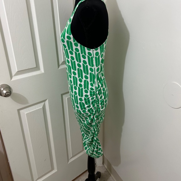 Macbeth Green and White Patterned Midi Dress Size Medium - Picture 2 of 4